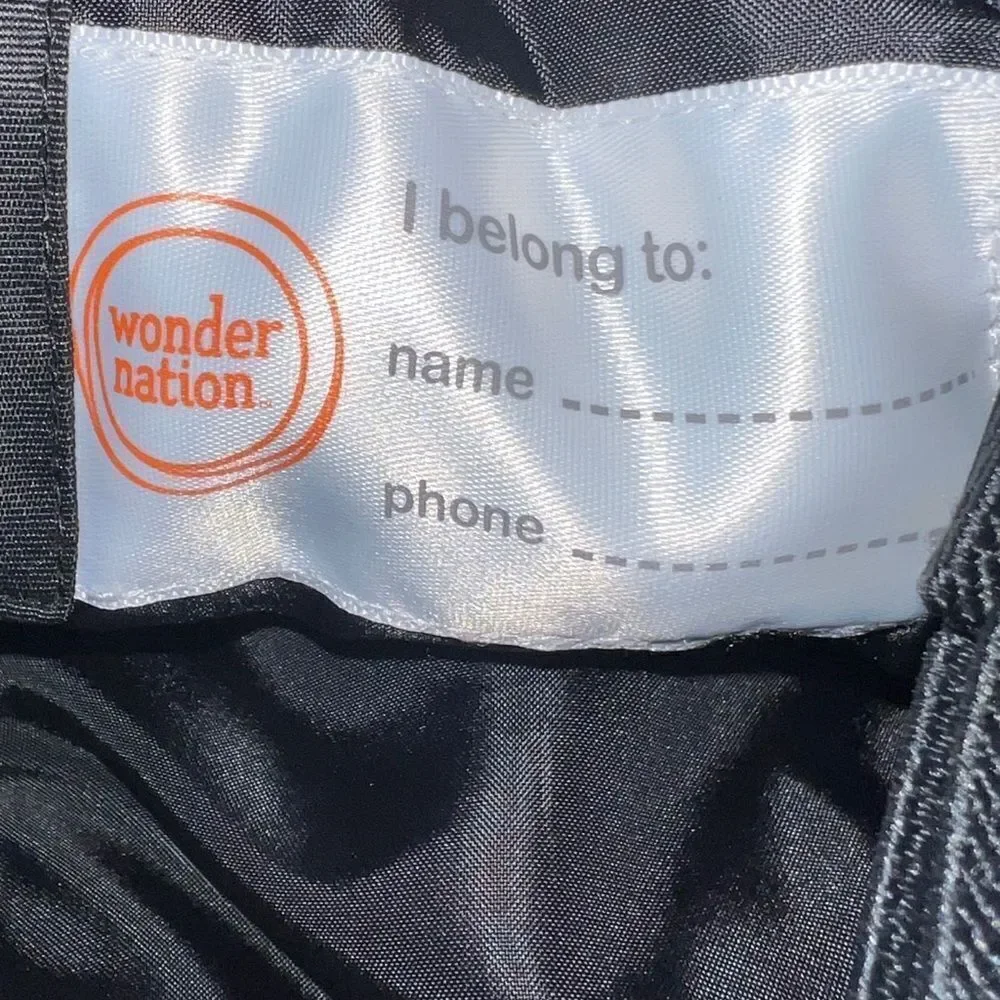 Wonder Nation Adjustable Black Snow Bibs Unisex Toddler 2T EUC